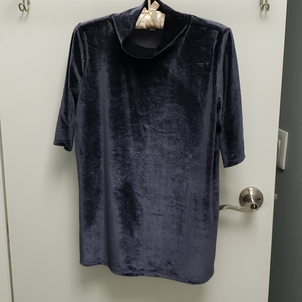 LOFT Velvet Turtleneck Swing Tee